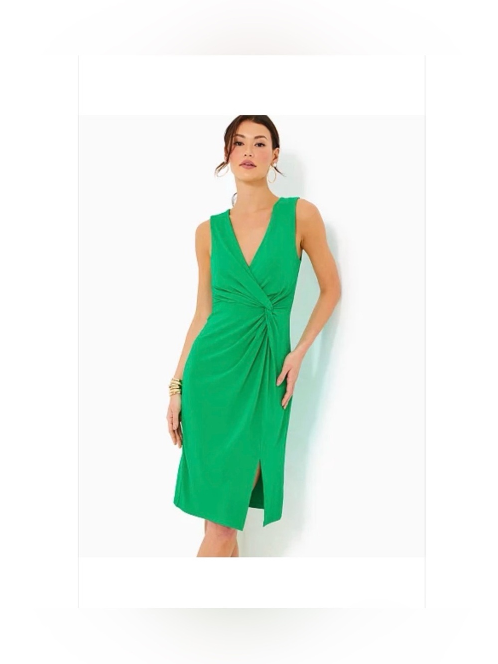 Lilly Pulitzer Brazillian Green sleeveless Wrap Dress size 14. NWOT. - Picture 8 of 9